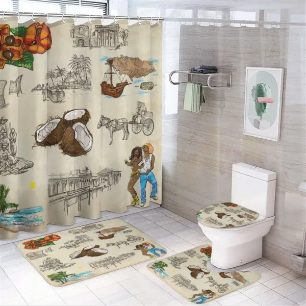 Vintage Dancing Couple on a shower curtain