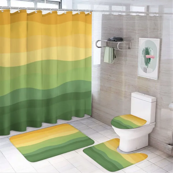 Wavy Lines Waves Earth on a shower curtain