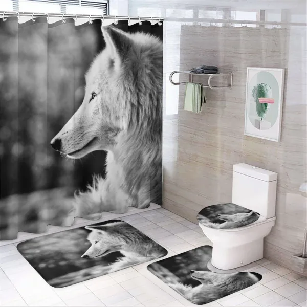 Wolf Portrait on a shower curtain