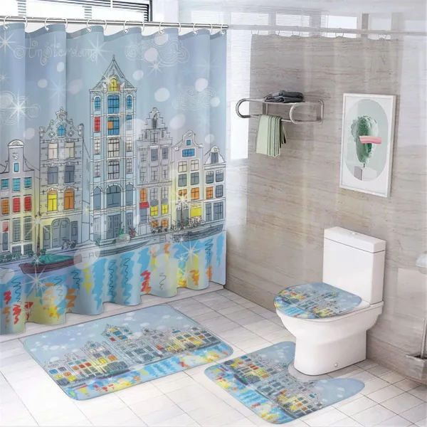 Amsterdam Canal Xmas on a shower curtain