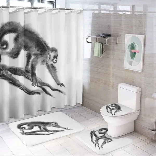 Exotic Jungle Monkey on a shower curtain
