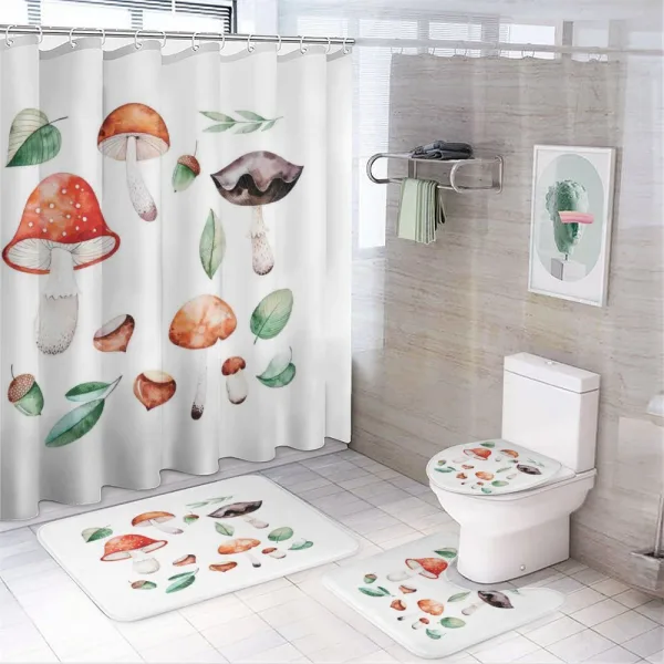 Fall Season Mushroom on a shower curtain