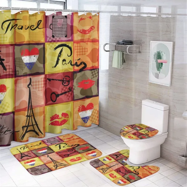 French Paris Collage on a shower curtain