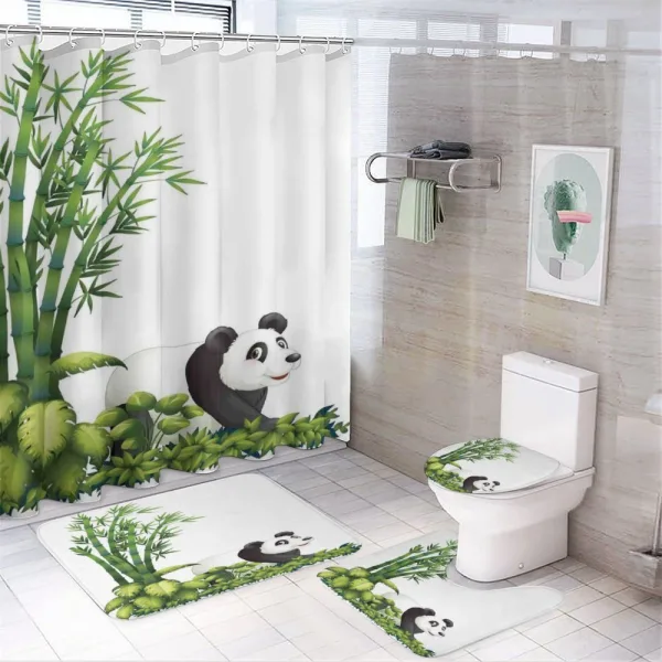 Panda Bear Bamboo on a shower curtain