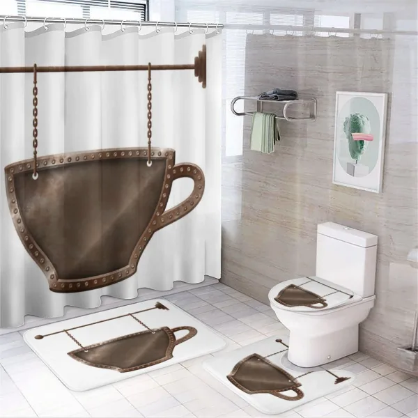 Rusty Cup Singboard on a shower curtain