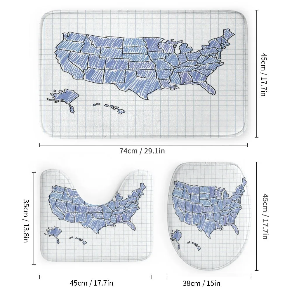Sketchy US Map Doodle Style — Detail 1