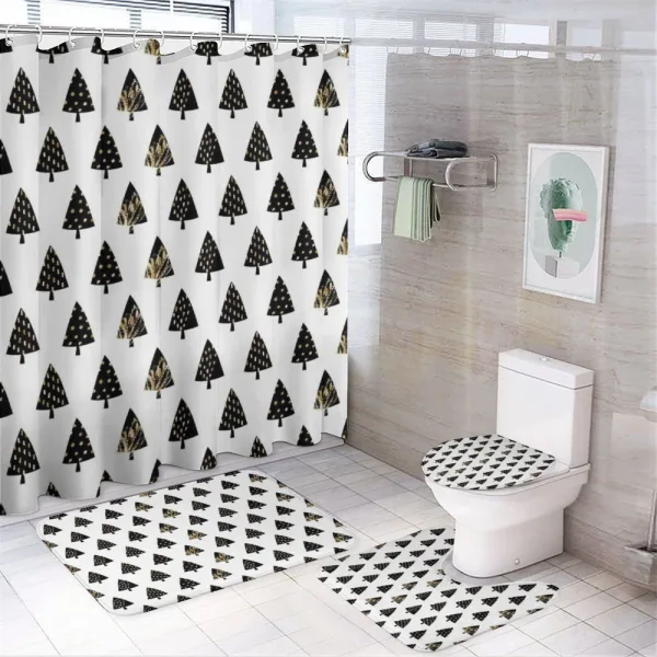 Spotted Trees on a shower curtain