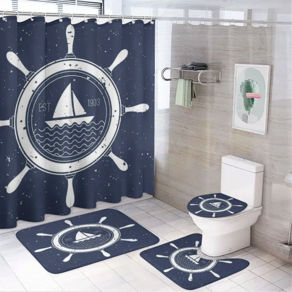Steering Wheel on a shower curtain