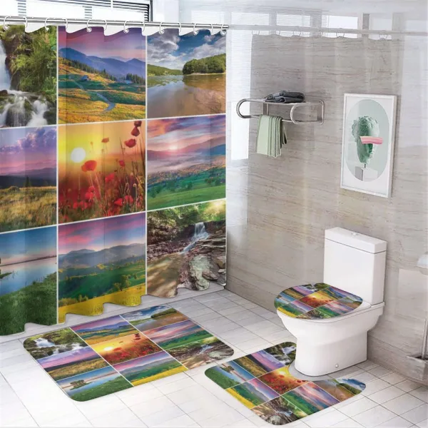Summer Home Landscape on a shower curtain