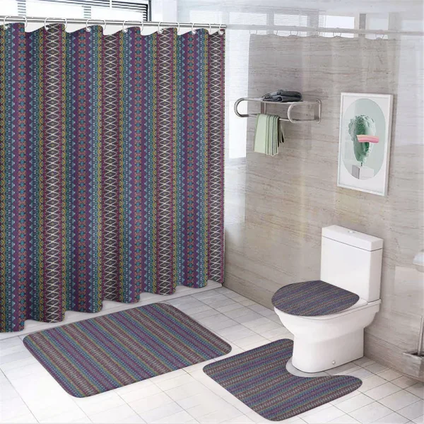Triangles and Chevrons on a shower curtain