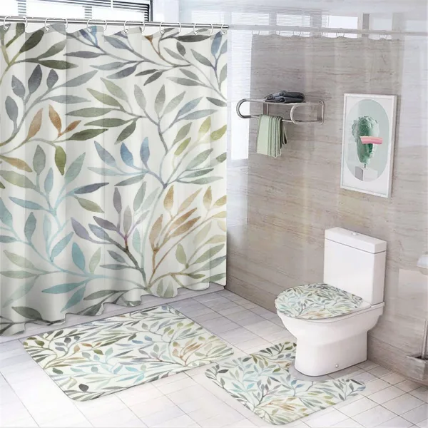 Watercolor Floral Pattern on a shower curtain