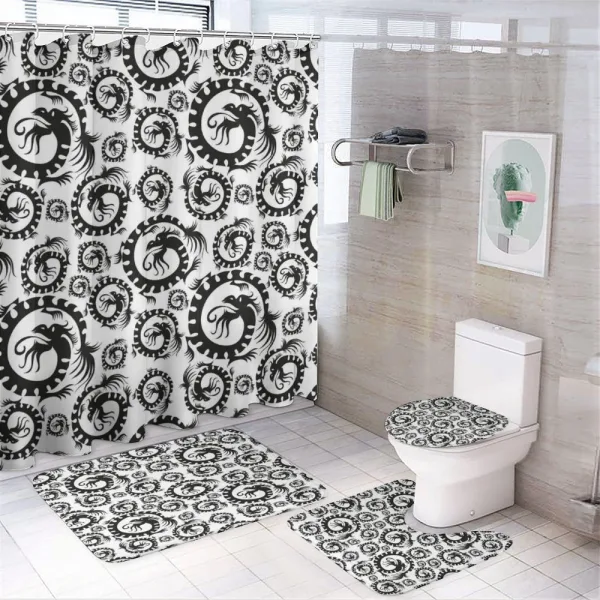 Antique Chinese Dragon on a shower curtain