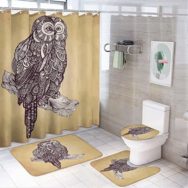 Bird Vintage Style on a shower curtain