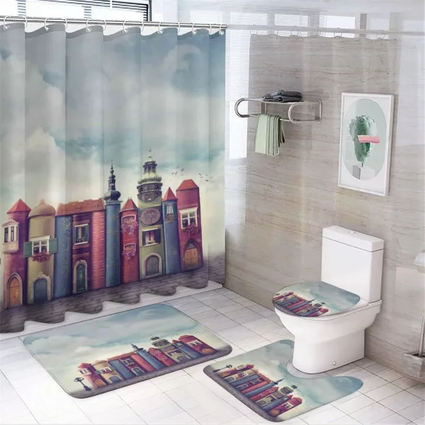 City of Old Books Birds on a shower curtain
