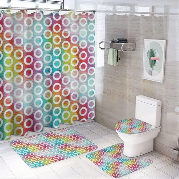 Colorful Stripes on a shower curtain