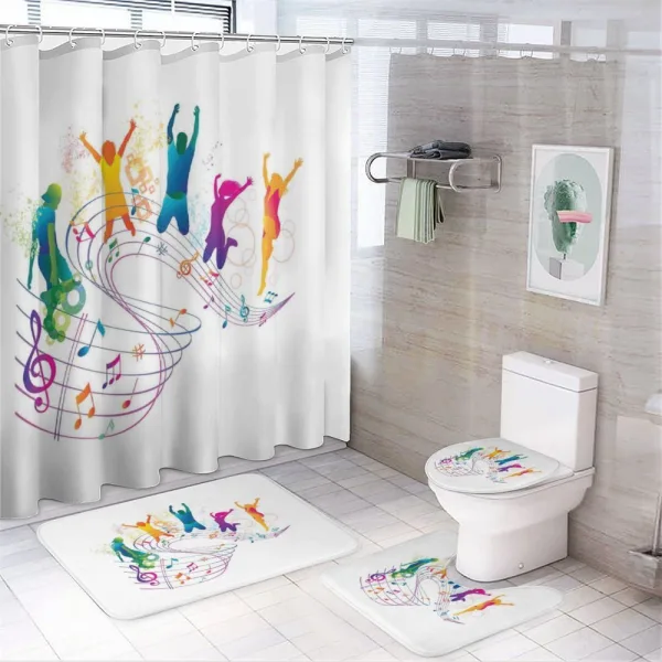 Dancing People Music on a shower curtain