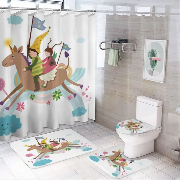 Fairy Cartoon Composition on a shower curtain
