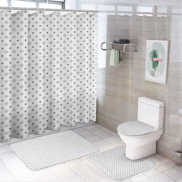 Geometric Artwork on a shower curtain
