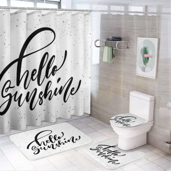 Inky Brush Phrase on a shower curtain