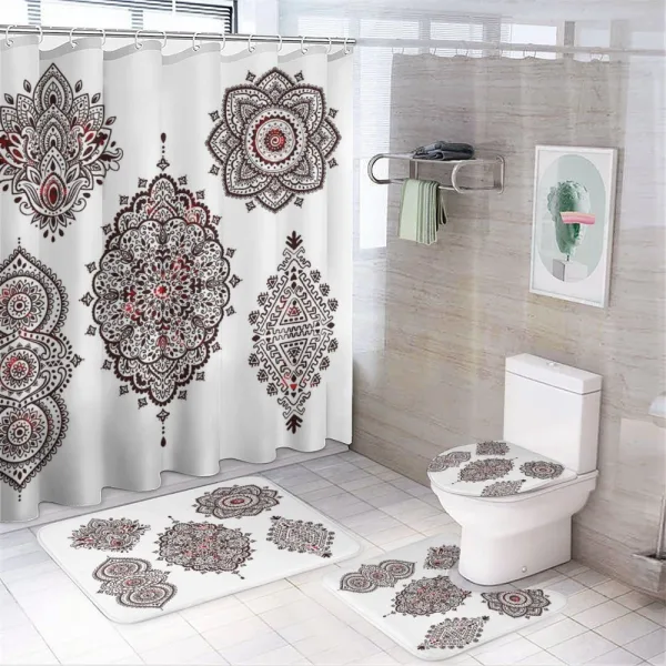 Inspired Shapes Motif on a shower curtain