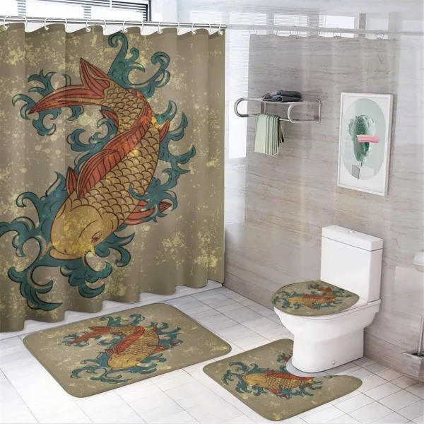 Koi Fish Art on a shower curtain