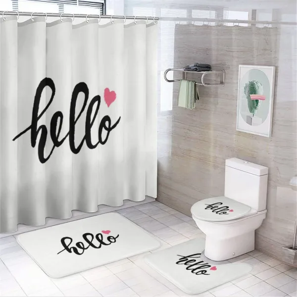 Message with Heart on a shower curtain