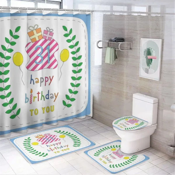 Natural Birthday on a shower curtain