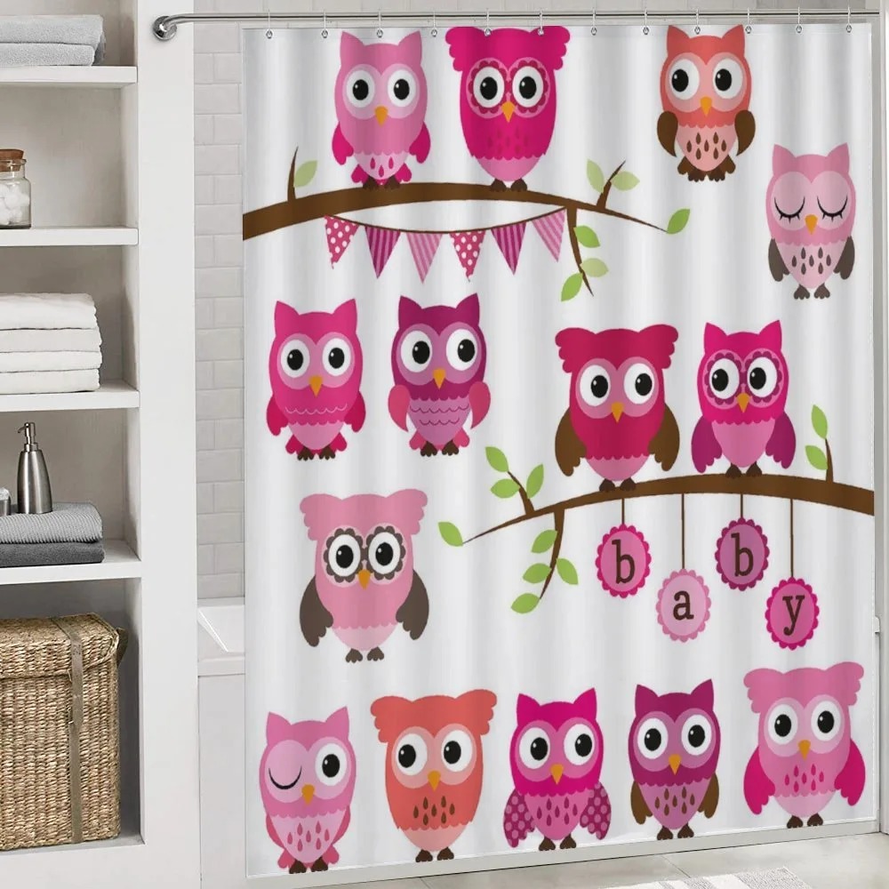 Owls Branches Cartoon — Detail 4