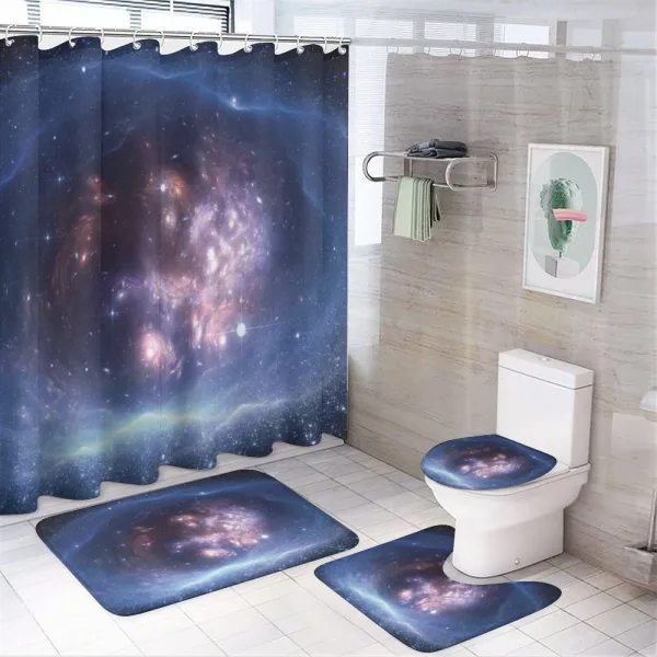 Star Clusters Universe on a shower curtain