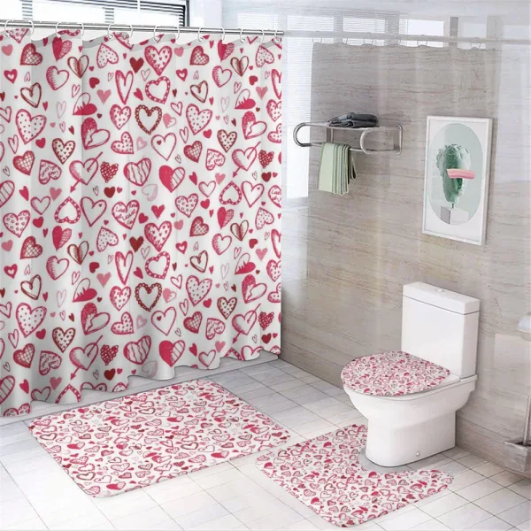 Valentine Hearts Arrow on a shower curtain