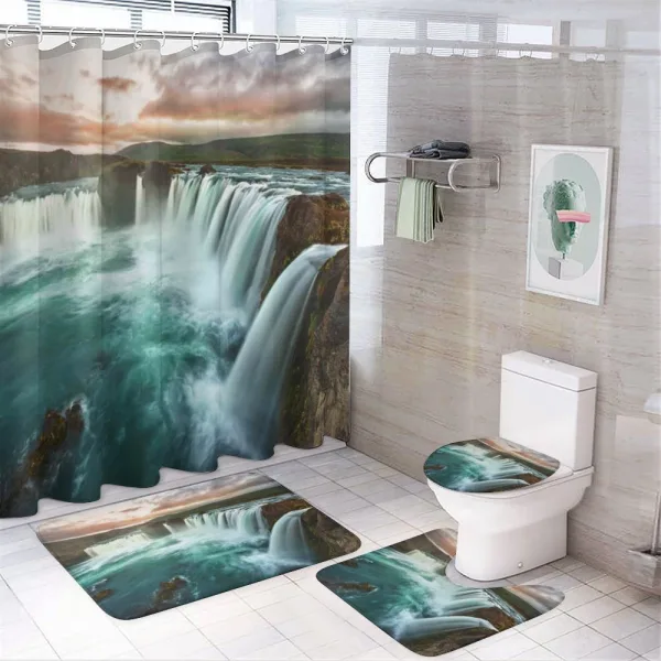 Wild Nature Waterfall on a shower curtain