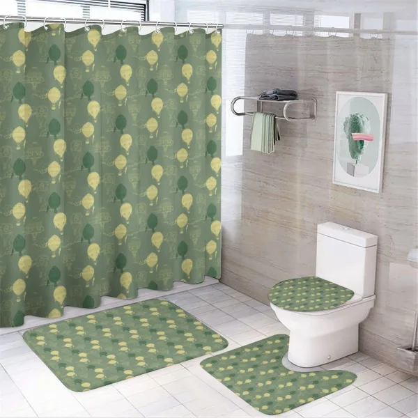Balloons and Clouds on a shower curtain