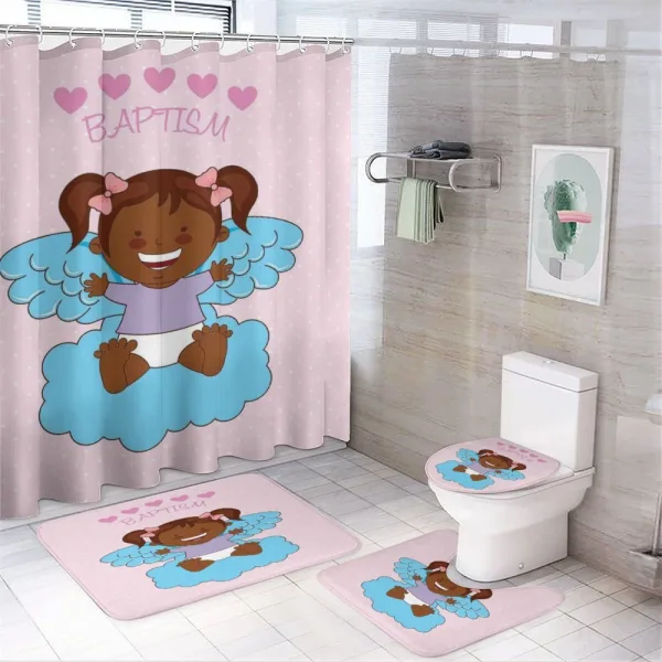 Child Flying on Clouds on a shower curtain