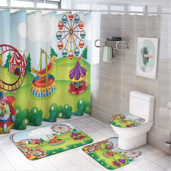 Circus and Theme Park on a shower curtain