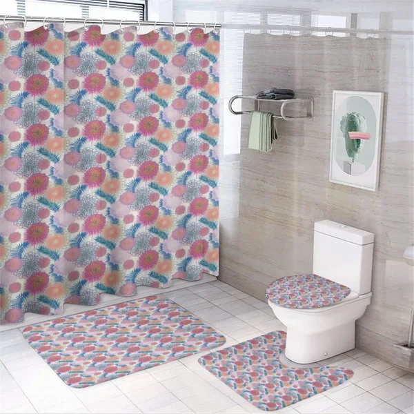 Colorful Mexican Flowers on a shower curtain