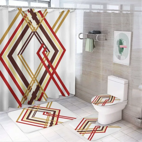 Diamond Like Border Line on a shower curtain