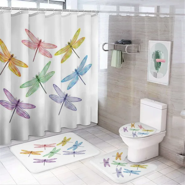 Fantasy Bugs Pattern on a shower curtain