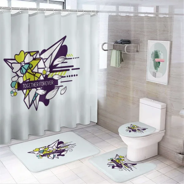 Floral and Abstract on a shower curtain