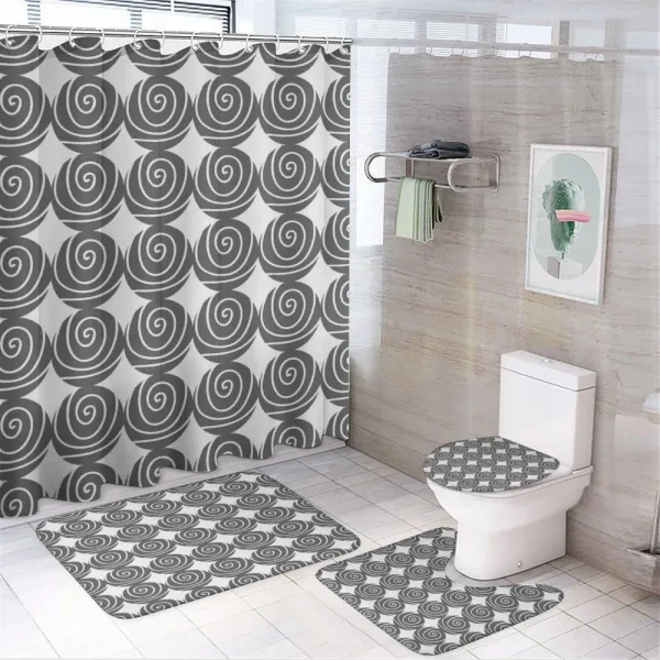 Flush-seamed Circles on a shower curtain