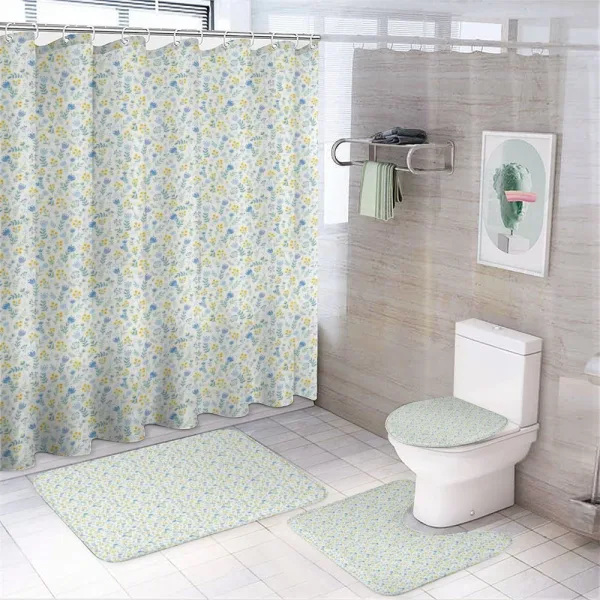 Fresh Spring Meadow Pattern on a shower curtain