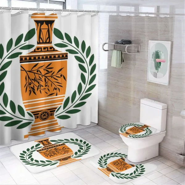 Greek Vase Laurel on a shower curtain