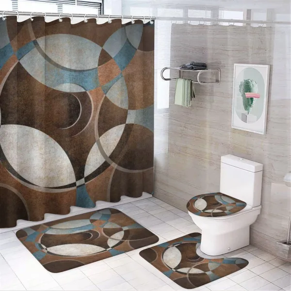 Grunge Vintage Rounds on a shower curtain