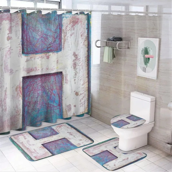 H with Old Grunge Look on a shower curtain