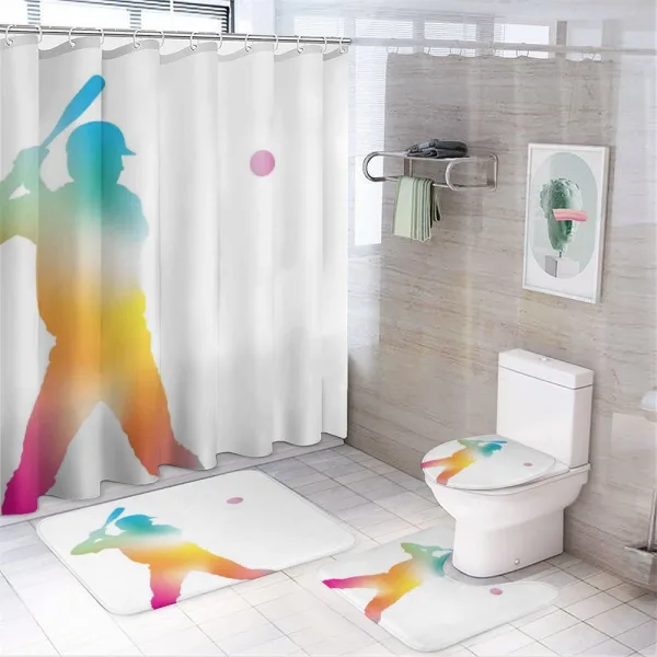Hitter Swinging Arms on a shower curtain