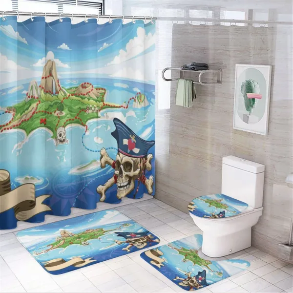 Pirate Island Skull on a shower curtain