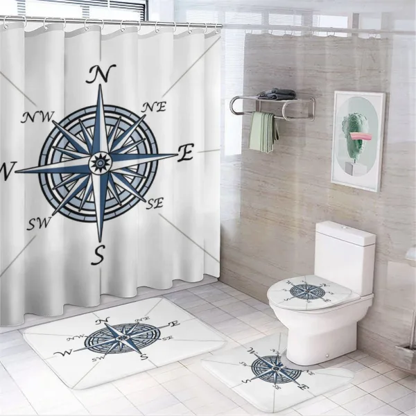 Sea Color Marine Design on a shower curtain