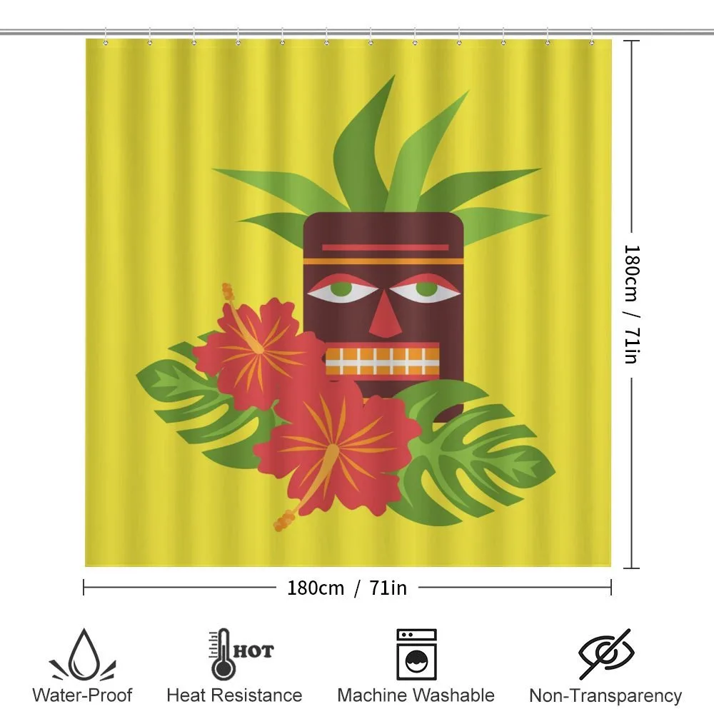 Tiki Mask and Exotic Hibiscus — Detail 2
