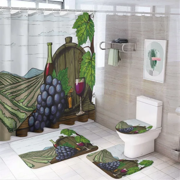 Views of Vineyards Grapes on a shower curtain