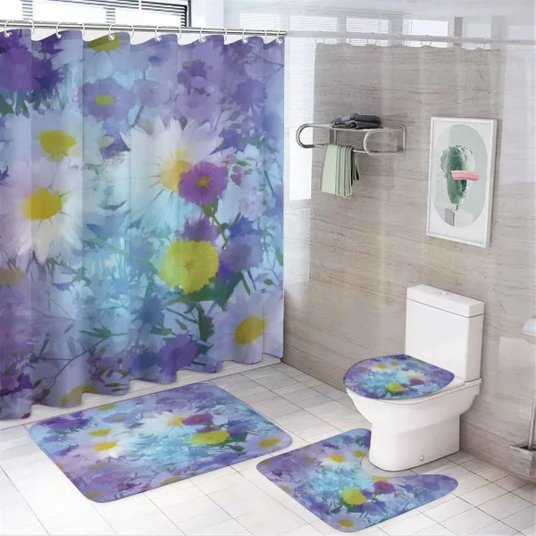 Vintage Flower Pastel on a shower curtain