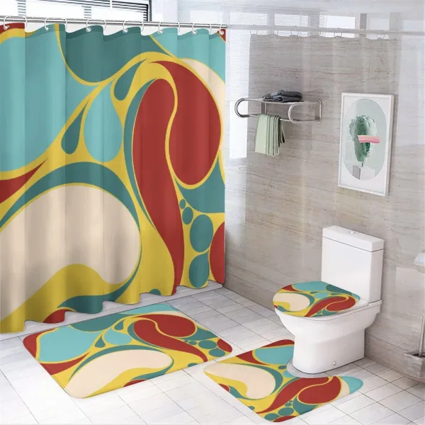 Water Marbling on a shower curtain